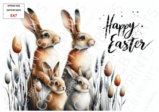 Easter rabbit Decoupage Paper EA7 – Mulberry Paper Print