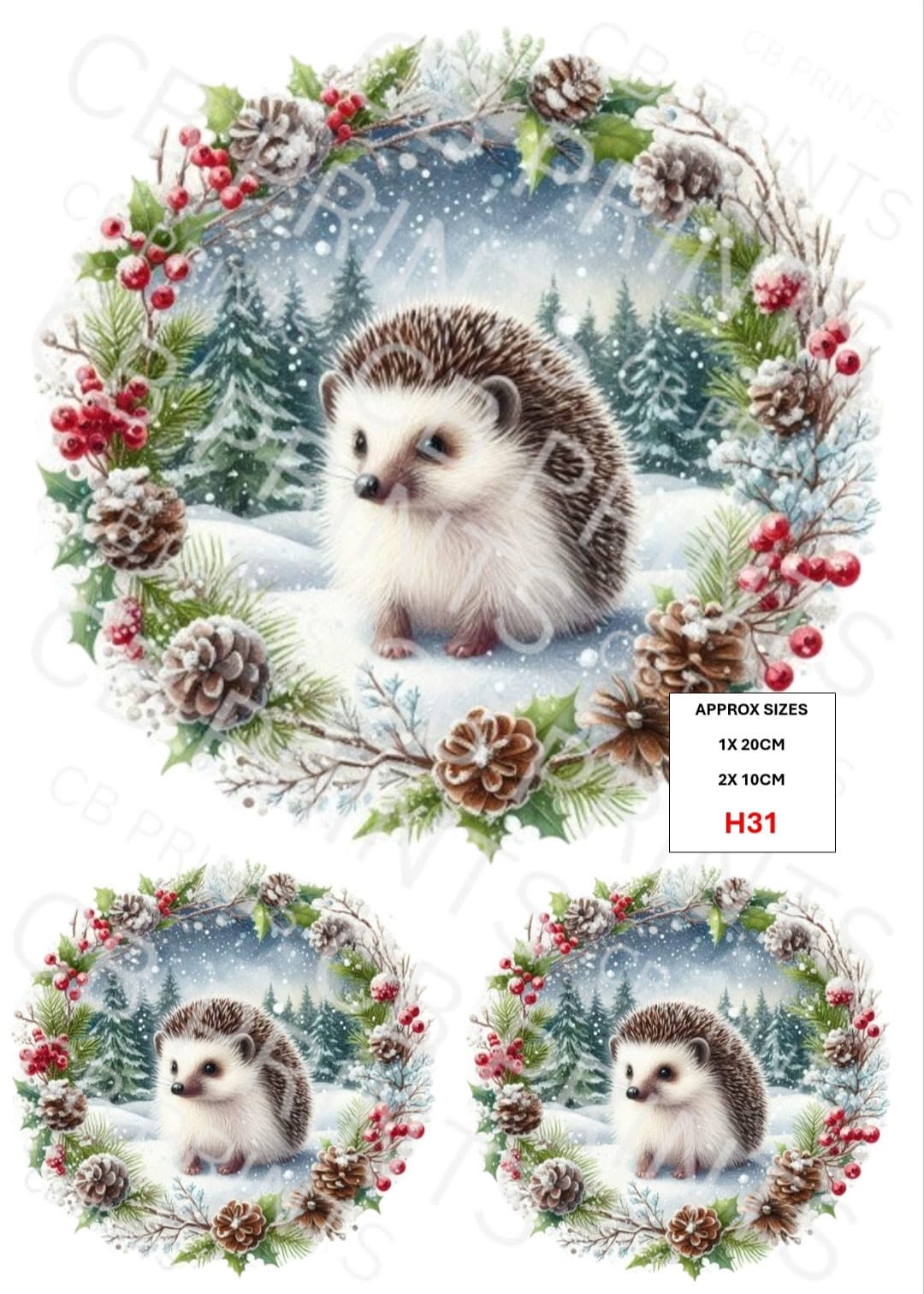 Hedgehog Decoupage Print H31 | Mulberry Paper