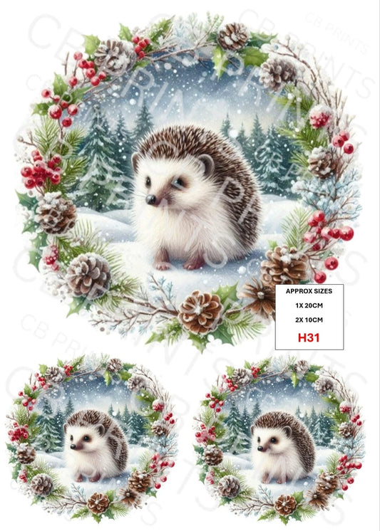 Hedgehog Decoupage Print H31 | Mulberry Paper