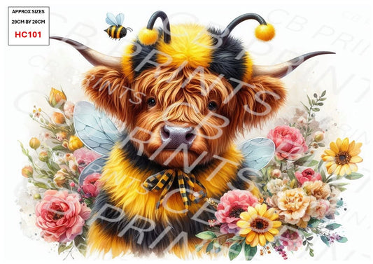 Highland Cow Decoupage Print HC101 | Mulberry Paper