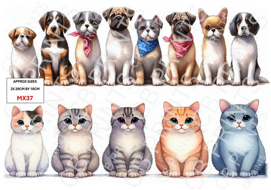 Dog and Cat Decoupage Paper MX37 – Mulberry Paper Print