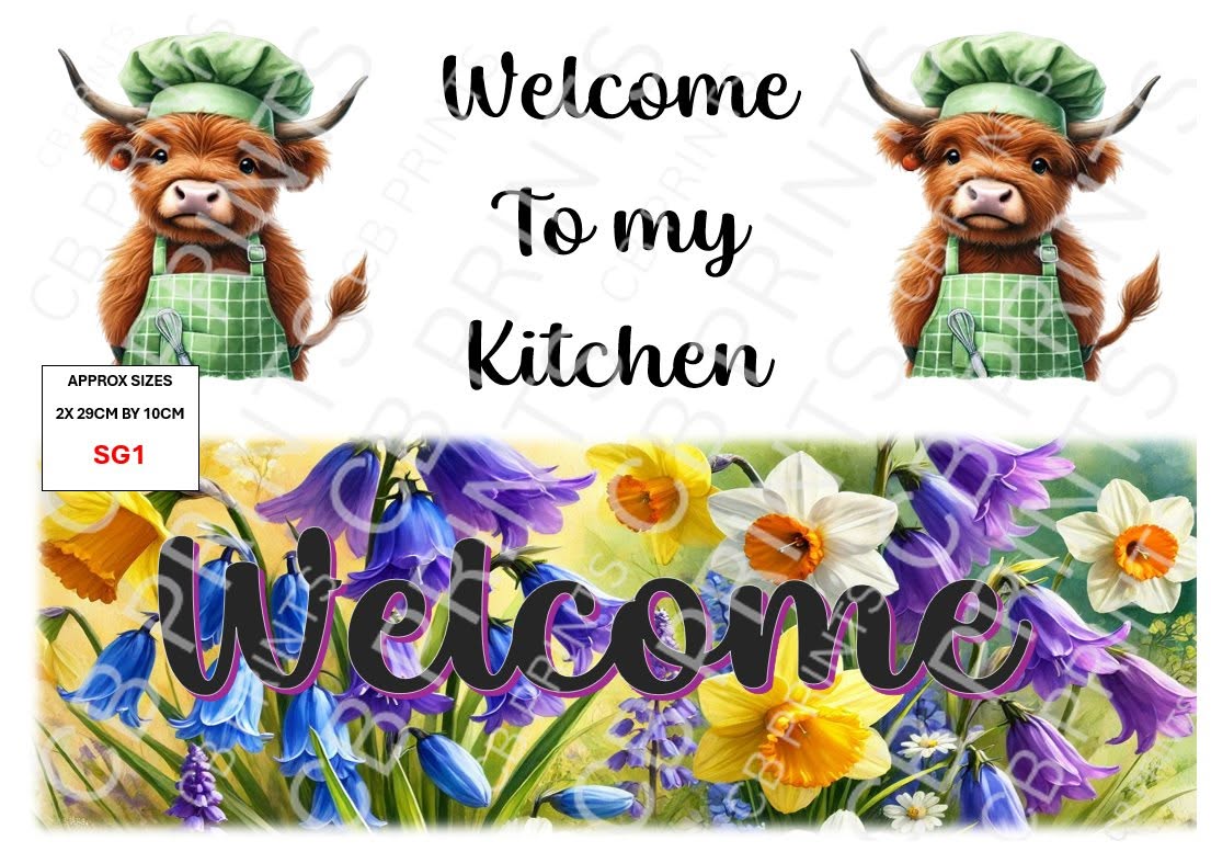 Highland Cow and flower Decoupage Print SG1 | Mulberry Paper