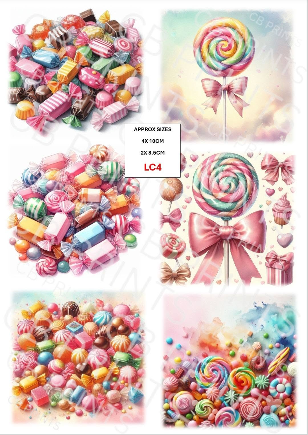 Sweet Themed Decoupage Paper LC4 – Mulberry Paper Print