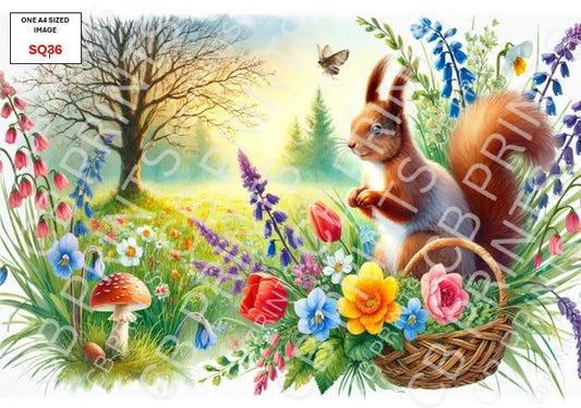 Squirrel Decoupage Print SQ36 | Mulberry Paper