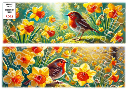 Robin Decoupage Paper Print RO72 | Mulberry Paper