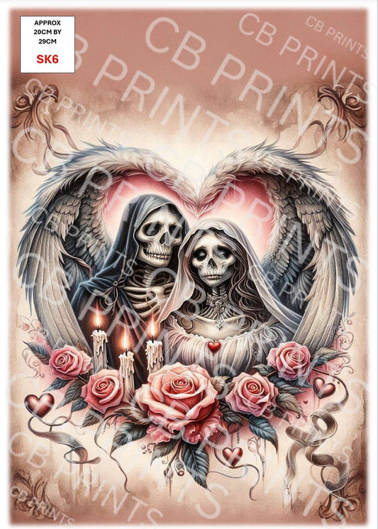 Skull Decoupage Paper Print SK6 – Mulberry Paper