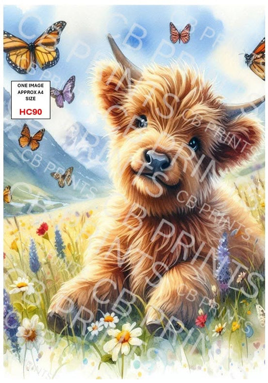 Highland Cow Decoupage Print HC90 | Mulberry Paper
