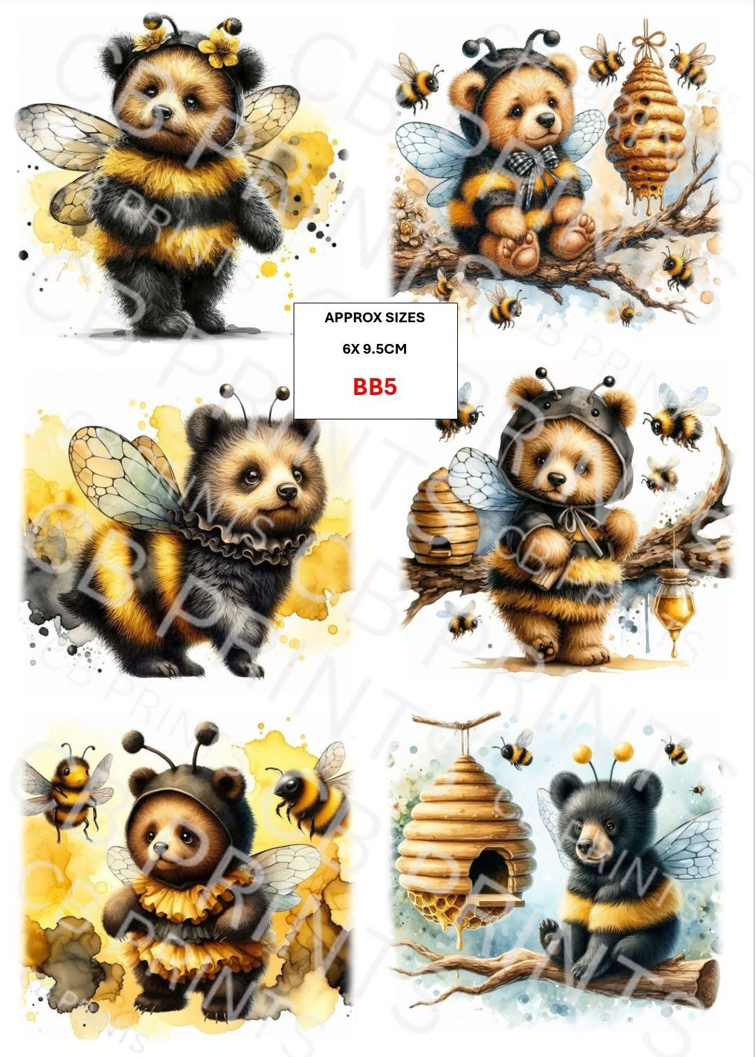 Brown Bear Decoupage Paper BB5 – Mulberry Paper Print