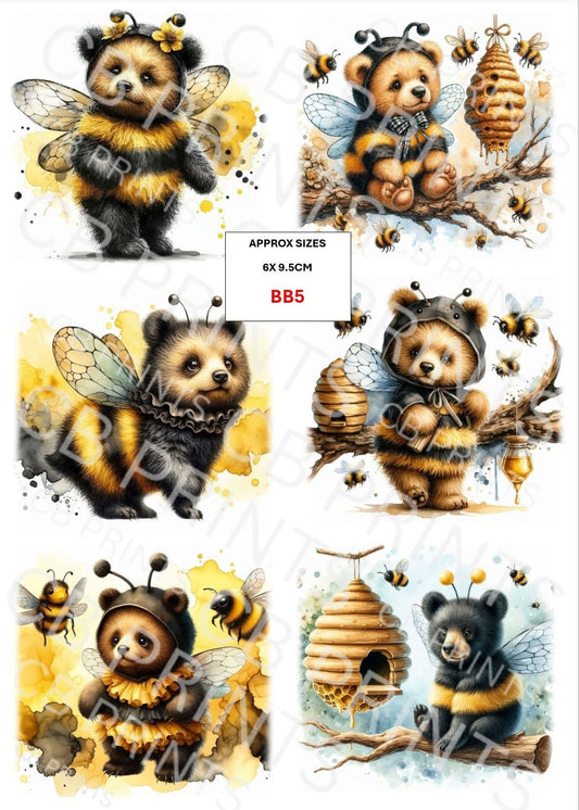 Brown Bear Decoupage Paper BB5 – Mulberry Paper Print