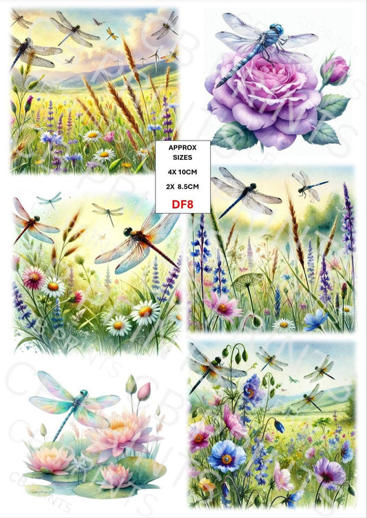Dragonfly Decoupage Paper Print DF8 – Mulberry Paper