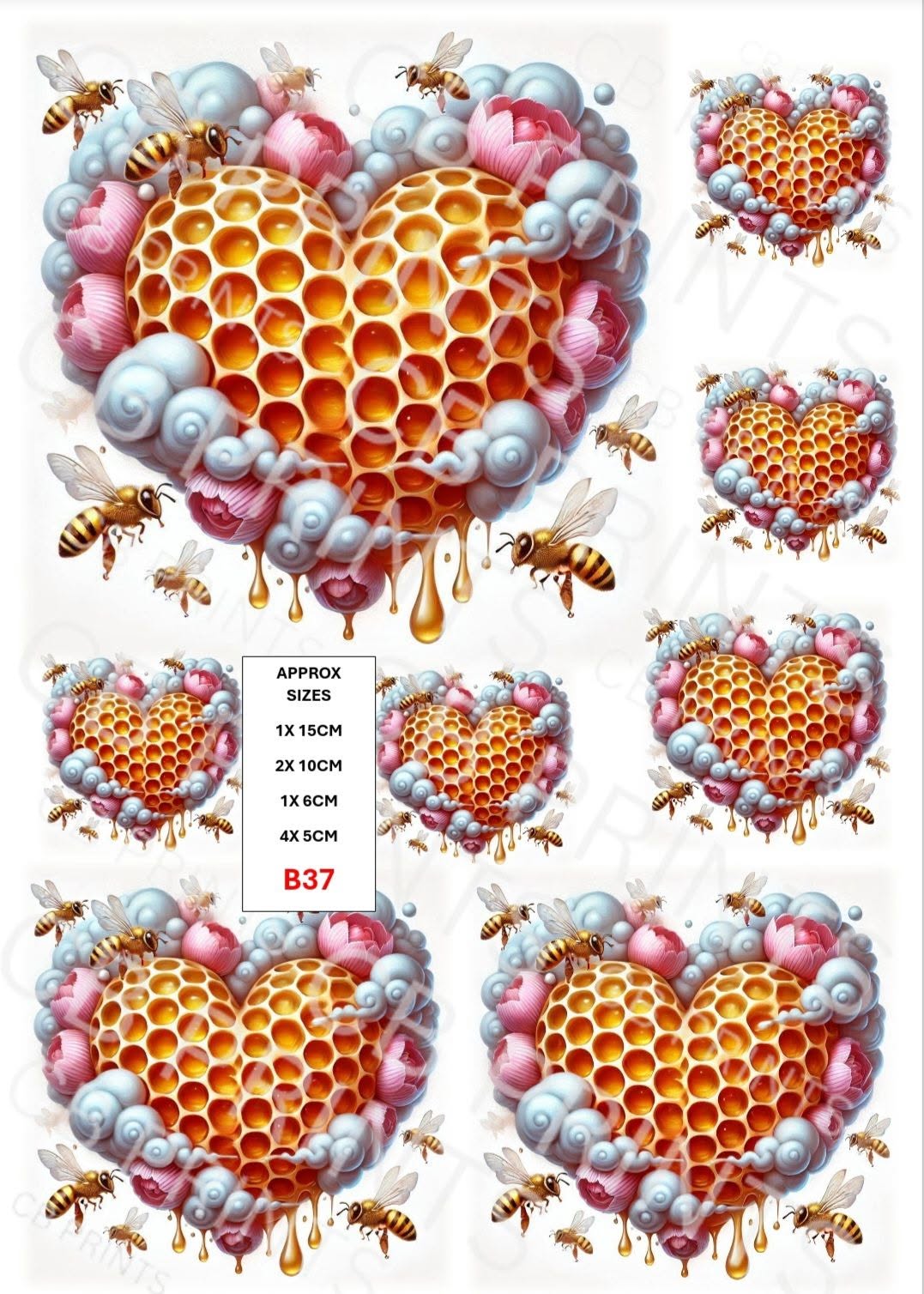 Bee Decoupage Print B37 | Mulberry Paper