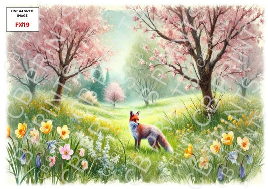 Fox Decoupage Print FX19 | Mulberry Paper