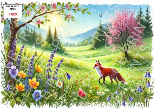 Fox Decoupage Print FX20 | Mulberry Paper