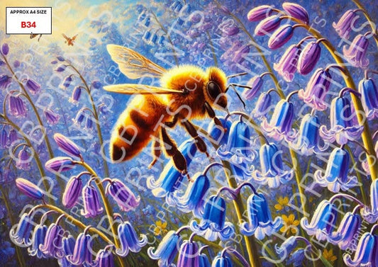 Bee Decoupage Print B34 | Mulberry Paper