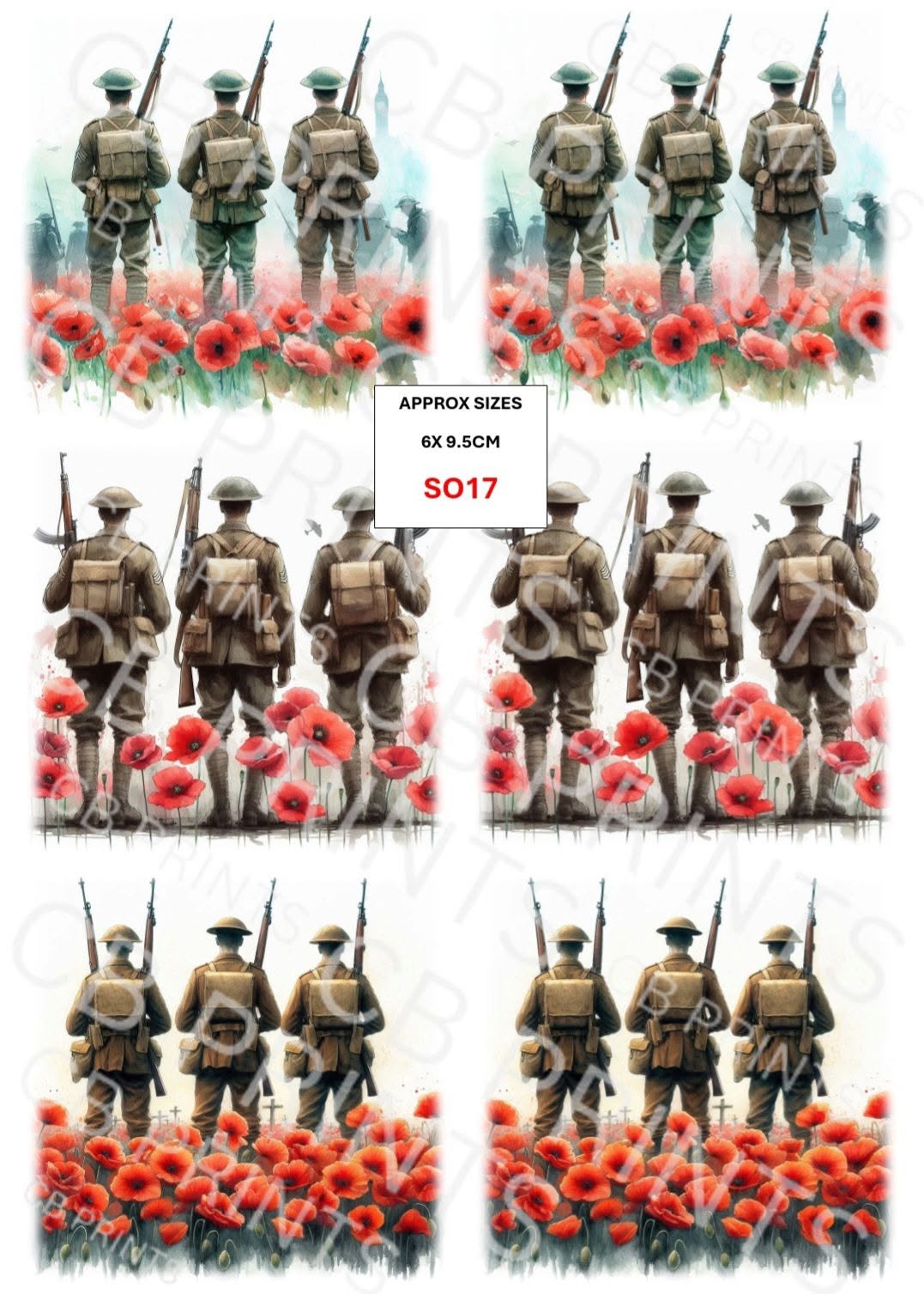 Remembrance Soldier Decoupage Paper Print SO17 – Mulberry Paper