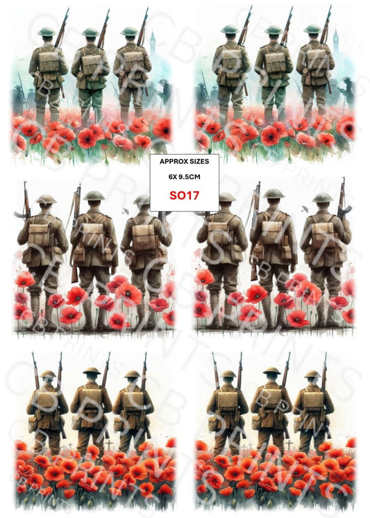 Remembrance Soldier Decoupage Paper Print SO17 – Mulberry Paper