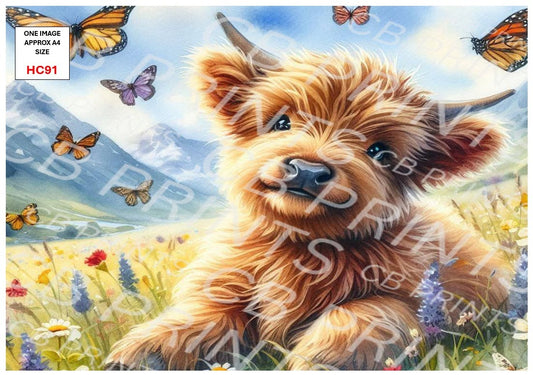 Highland Cow Decoupage Print HC91 | Mulberry Paper
