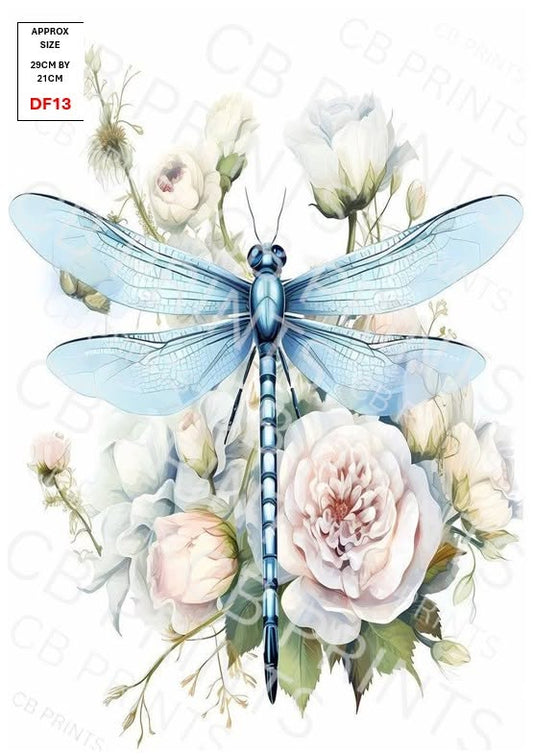Dragonfly Decoupage Paper Print DF13 – Mulberry Paper