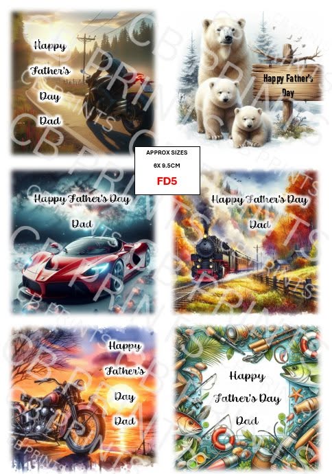 Father's Day Decoupage Print FD5 | Mulberry Paper