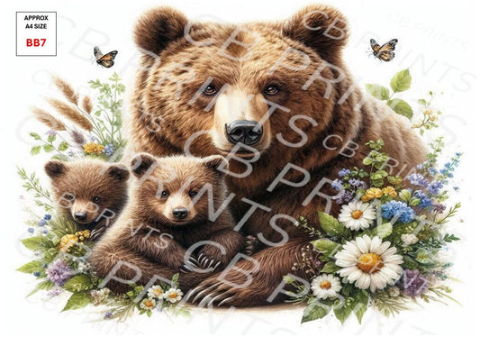 Brown Bear Decoupage Paper BB7 – Mulberry Paper Print