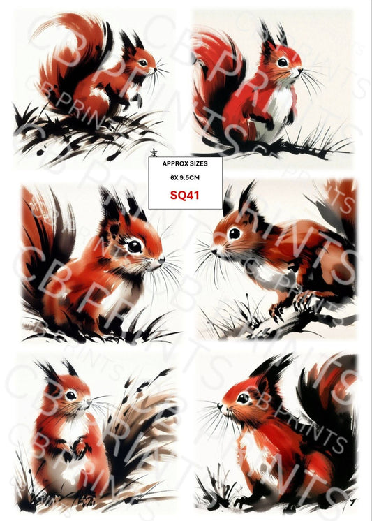 Squirrel Decoupage Print SQ41 | Mulberry Paper