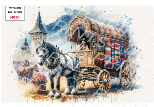 Horse Decoupage Paper HO24 – Mulberry Paper Print