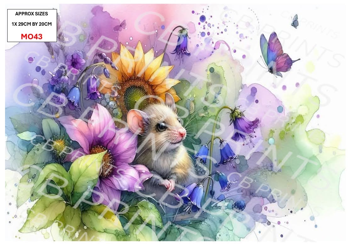 Mouse Decoupage Paper MO43 – Mulberry Paper Print