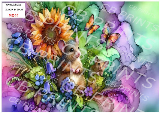 Mouse Decoupage Paper MO44 – Mulberry Paper Print