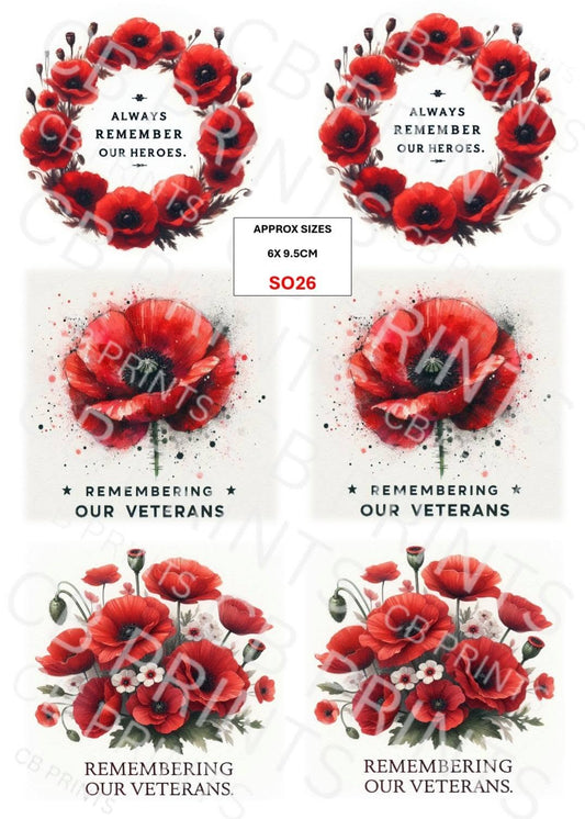 Remembrance Soldier Decoupage Paper Print SO26 – Mulberry Paper