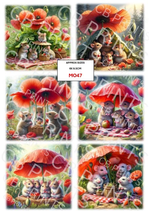 Mouse Decoupage Paper MO47 – Mulberry Paper Print