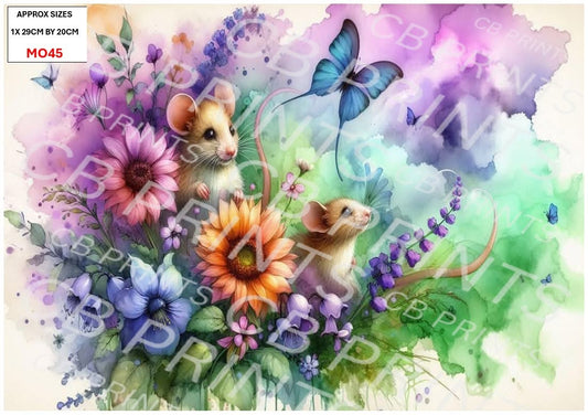 Mouse Decoupage Paper MO45 – Mulberry Paper Print