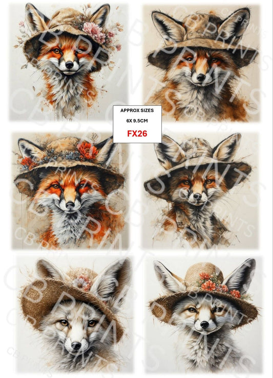 Fox Decoupage Print FX26 | Mulberry Paper