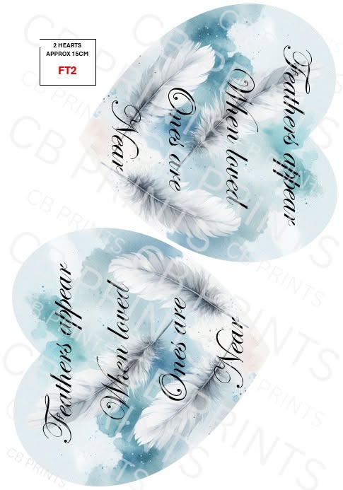 Feather Remembrance & Bereavement Decoupage Paper FT2 – Mulberry Paper Print