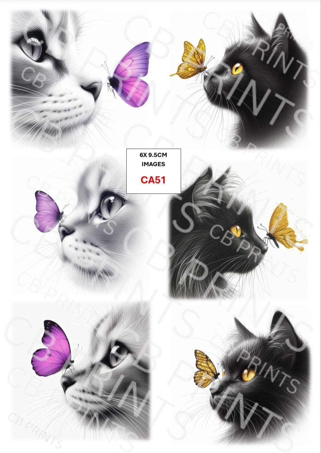 Cat Decoupage Paper CA51 – Mulberry Paper Print