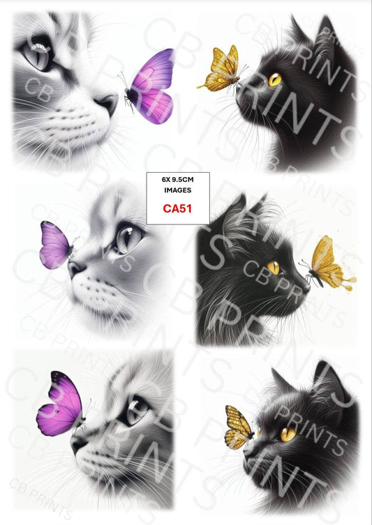 Cat Decoupage Paper CA51 – Mulberry Paper Print