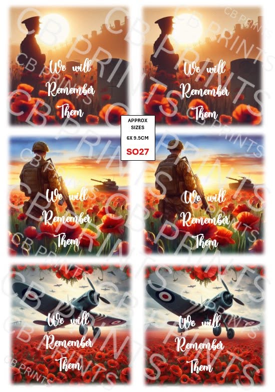 Remembrance Soldier Decoupage Paper Print SO27 – Mulberry Paper