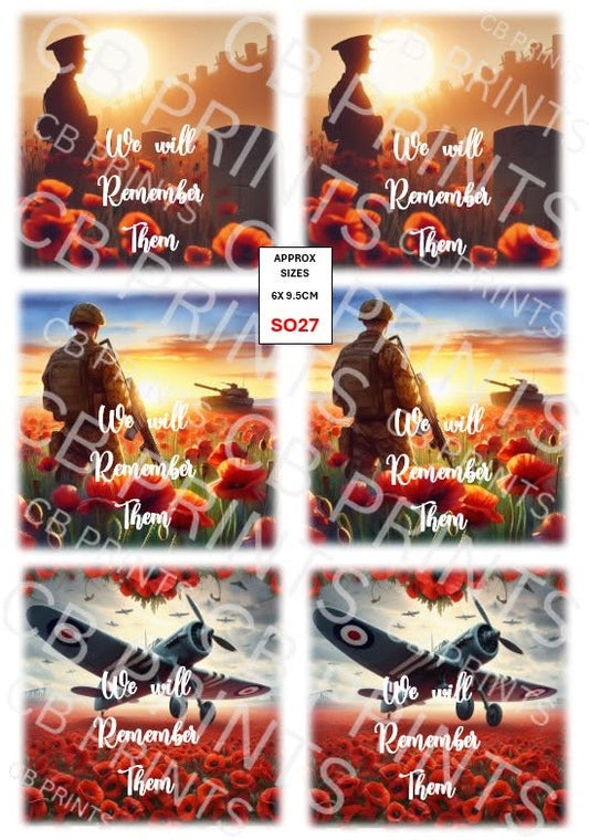 Remembrance Soldier Decoupage Paper Print SO27 – Mulberry Paper