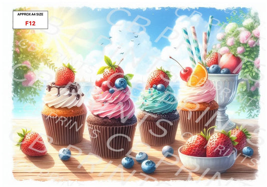Cupcake Decoupage Paper F12 – Mulberry Paper Print