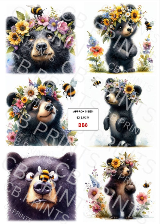 Brown Bear Decoupage Paper BB8 – Mulberry Paper Print