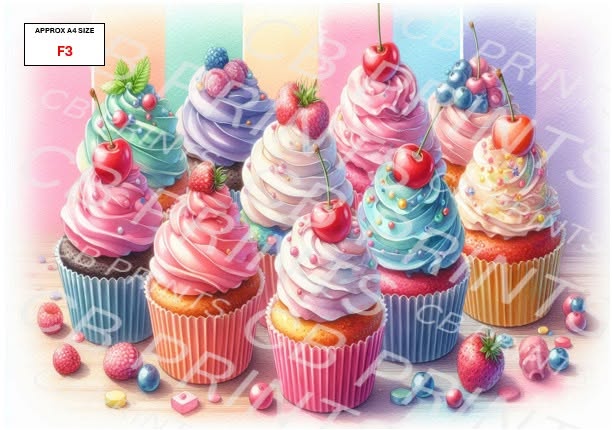 Cupcake Decoupage Paper F3 – Mulberry Paper Print