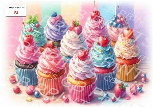 Cupcake Decoupage Paper F3 – Mulberry Paper Print