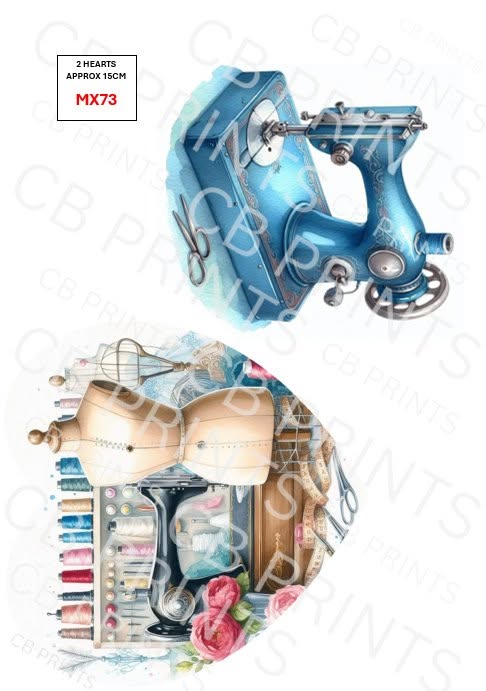 Sewing Decoupage Paper Print MX73 | Mulberry Paper | CB Paper Prints
