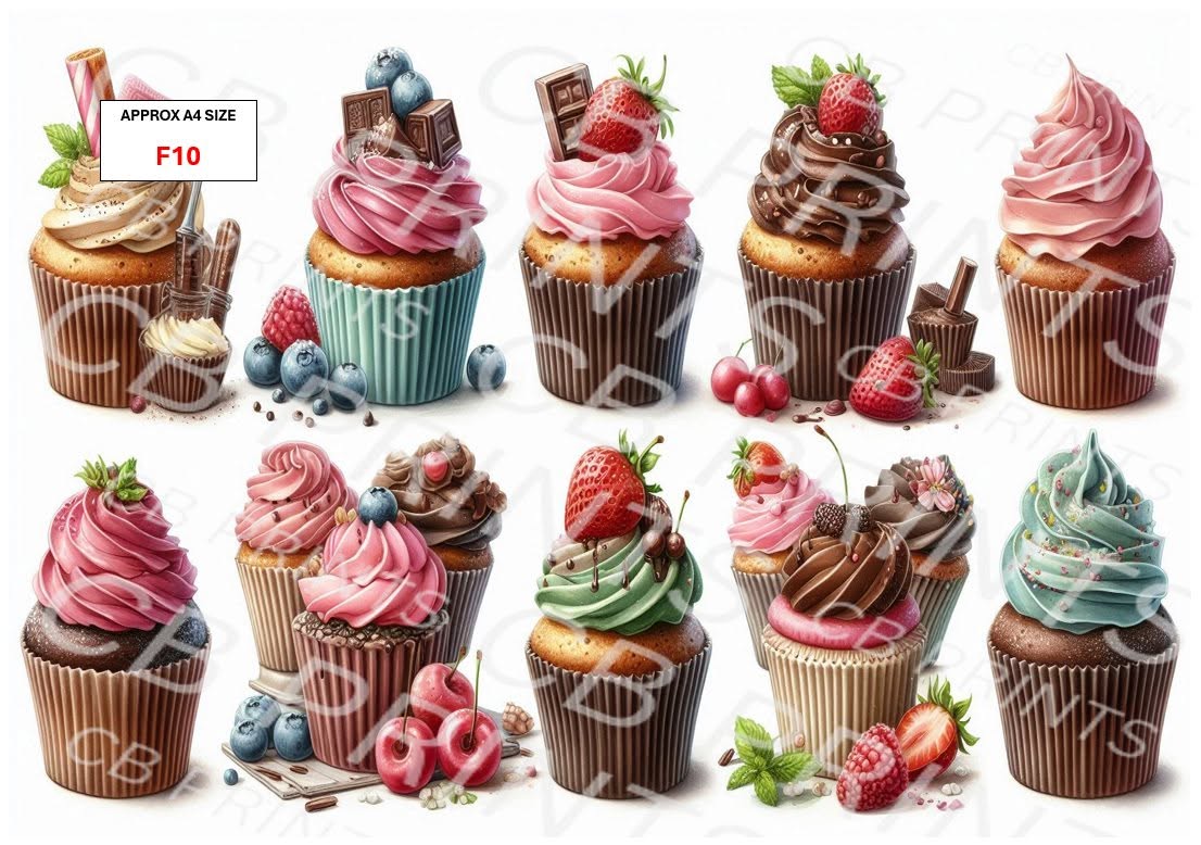 Cupcake Decoupage Paper F10 – Mulberry Paper Print