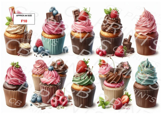 Cupcake Decoupage Paper F10 – Mulberry Paper Print