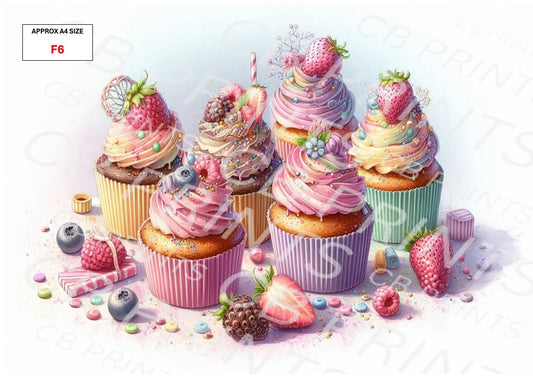 Cupcake Decoupage Paper F6 – Mulberry Paper Print