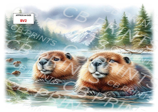 Beaver Decoupage Paper BV2 – Mulberry Paper Print