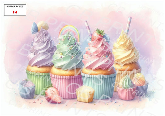 Cupcake Decoupage Paper F4 – Mulberry Paper Print