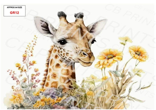 Giraffe Decoupage Print GR12 | Mulberry Paper