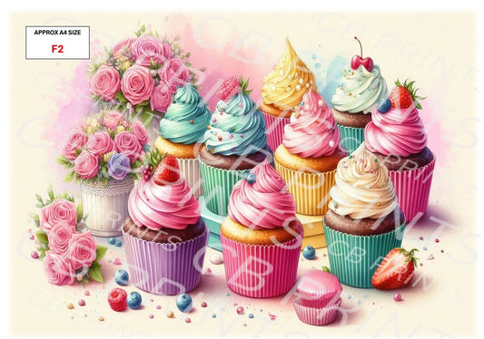 Cupcake Decoupage Paper F2 – Mulberry Paper Print