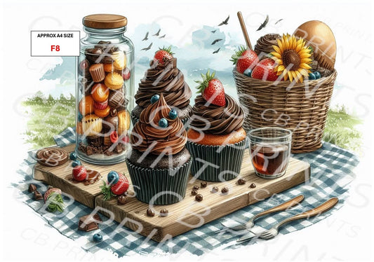 Cupcake Decoupage Paper F8 – Mulberry Paper Print